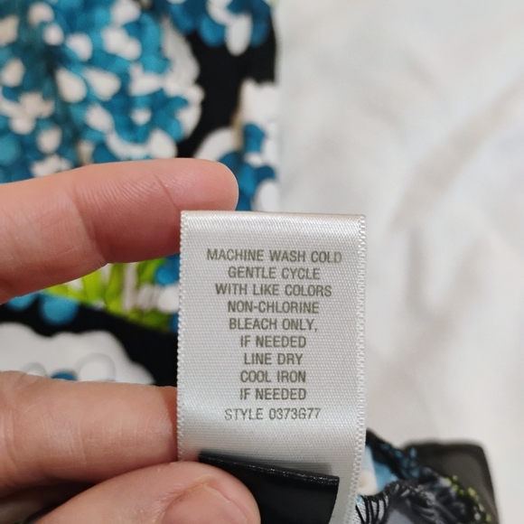 dressbarn Black Mini Dress with Blue and Green Floral Design - Picture 4 of 8